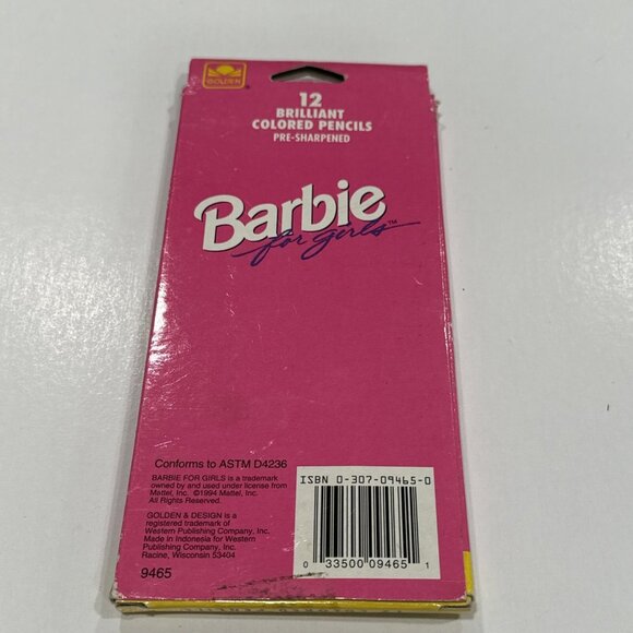 Barbie For Girls 12 Brilliant Colored Pencils Pre-Sharpened New CS1 - Picture 2 of 3